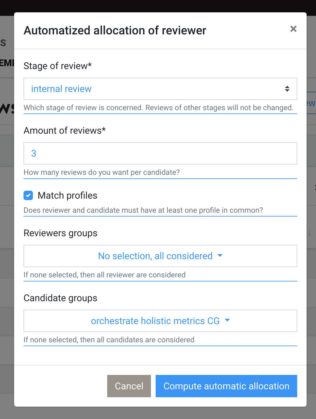Review allocation
